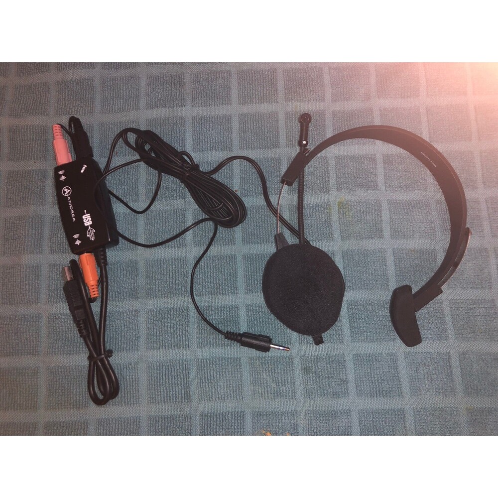 Andrea USB Adapter with NC-61 with Andrea Anti Noise Headphones